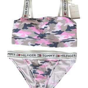 Tommy Hilfiger Women’s Camouflage Bralette & Underwear Bikini Set NWT XS